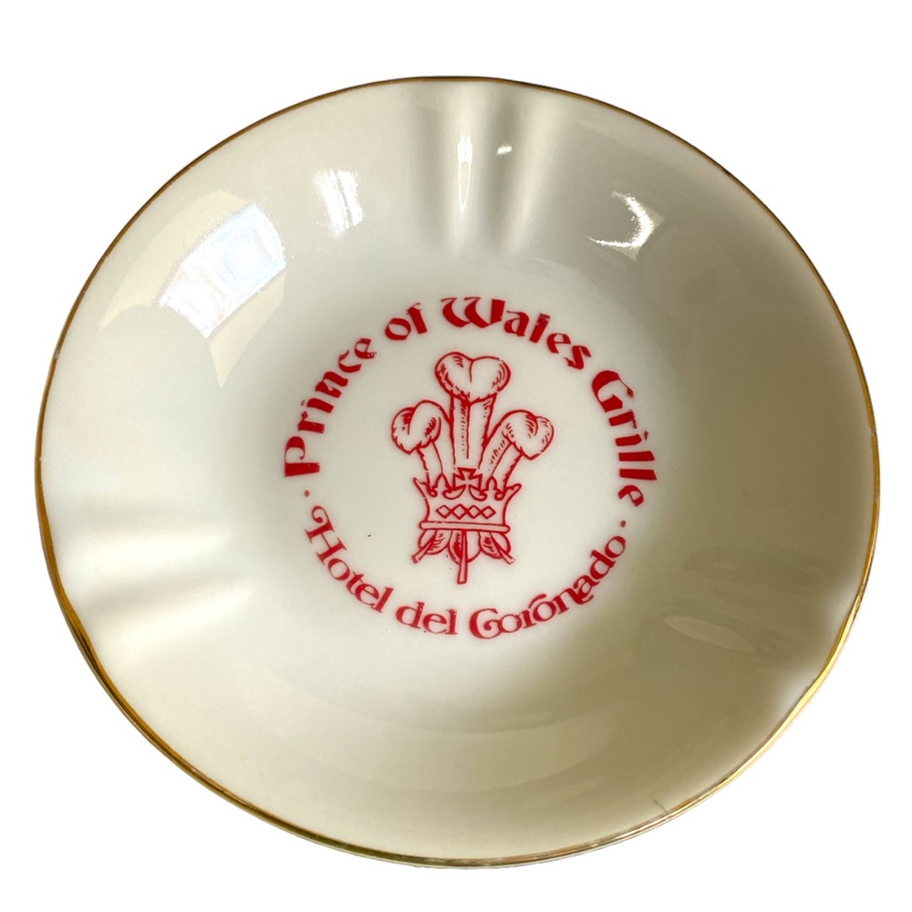 Vintage Prince of Wales Grill Hotel Del Goíonado Ashtray